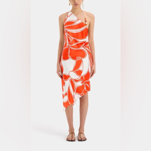 SIR the Label Ramona Asymmetrical Bias Dress - Mariposa Lily SZ 2 US 6 New - Picture 3 of 16